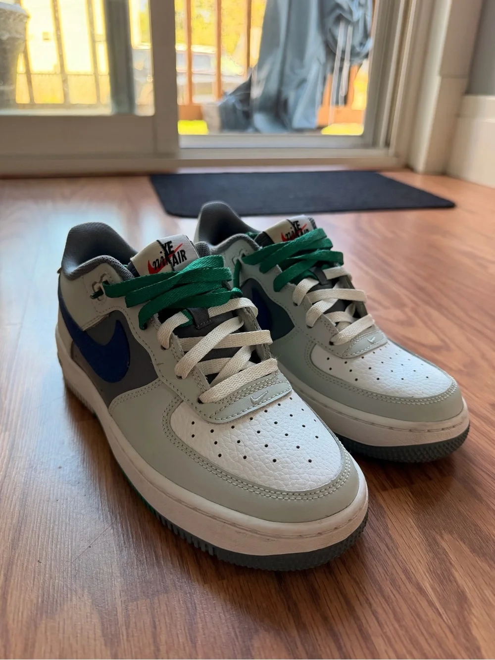 Nike Kids Low-Top Sneakers - White, Blue, Gray, Green